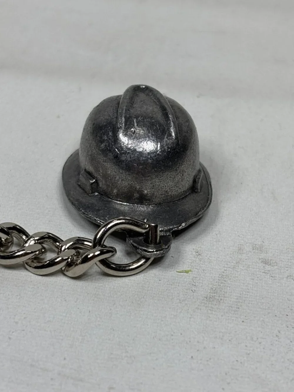 Vintage Halliburton Hard Hat Keychain Pewter Metal Oilfield Promo Safety Award